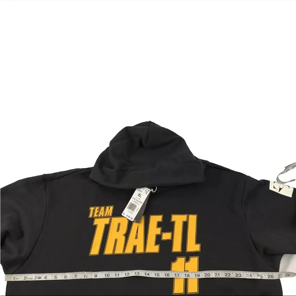 New Mens Adidas Team Trae Young Basketball NBA Hoodie Sweatshirt Sz XL Black NWT
